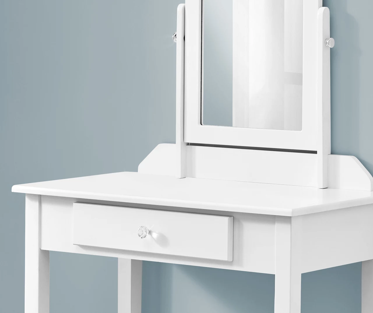 White Wood Vanity With Mirror 4 White Wood Vanity With Mirror - Image 4
