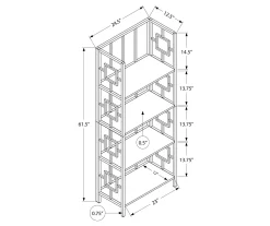 Black Square 4-Shelf Bookcase -Chic Furniture Shop 810502794 3