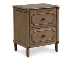Brown Veneer 2-Drawer Nightstand