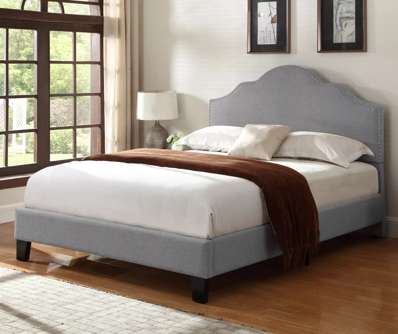 Lombard Light Gray Queen Upholstered Bed 10 Lombard Light Gray Queen Upholstered Bed - Image 10