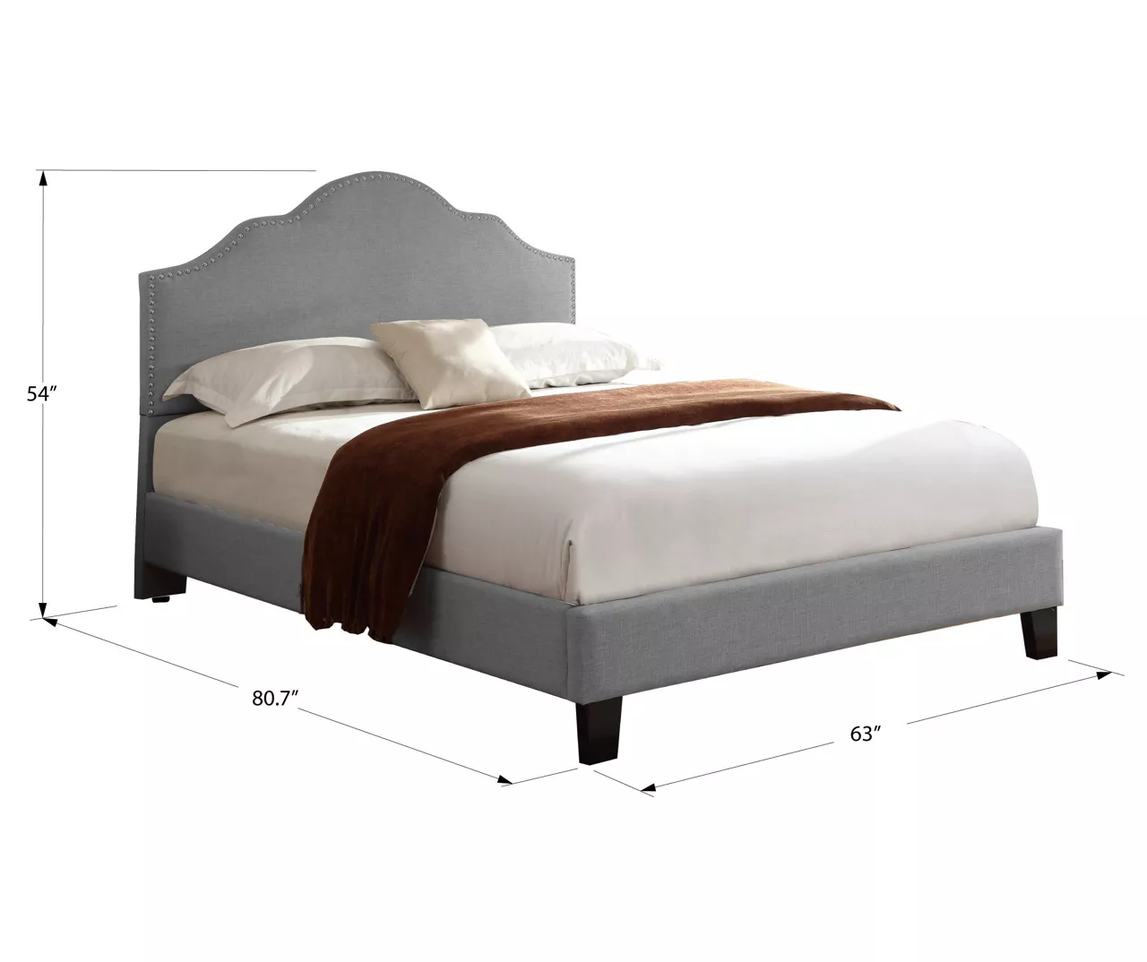 Lombard Light Gray Queen Upholstered Bed 6 Lombard Light Gray Queen Upholstered Bed - Image 6