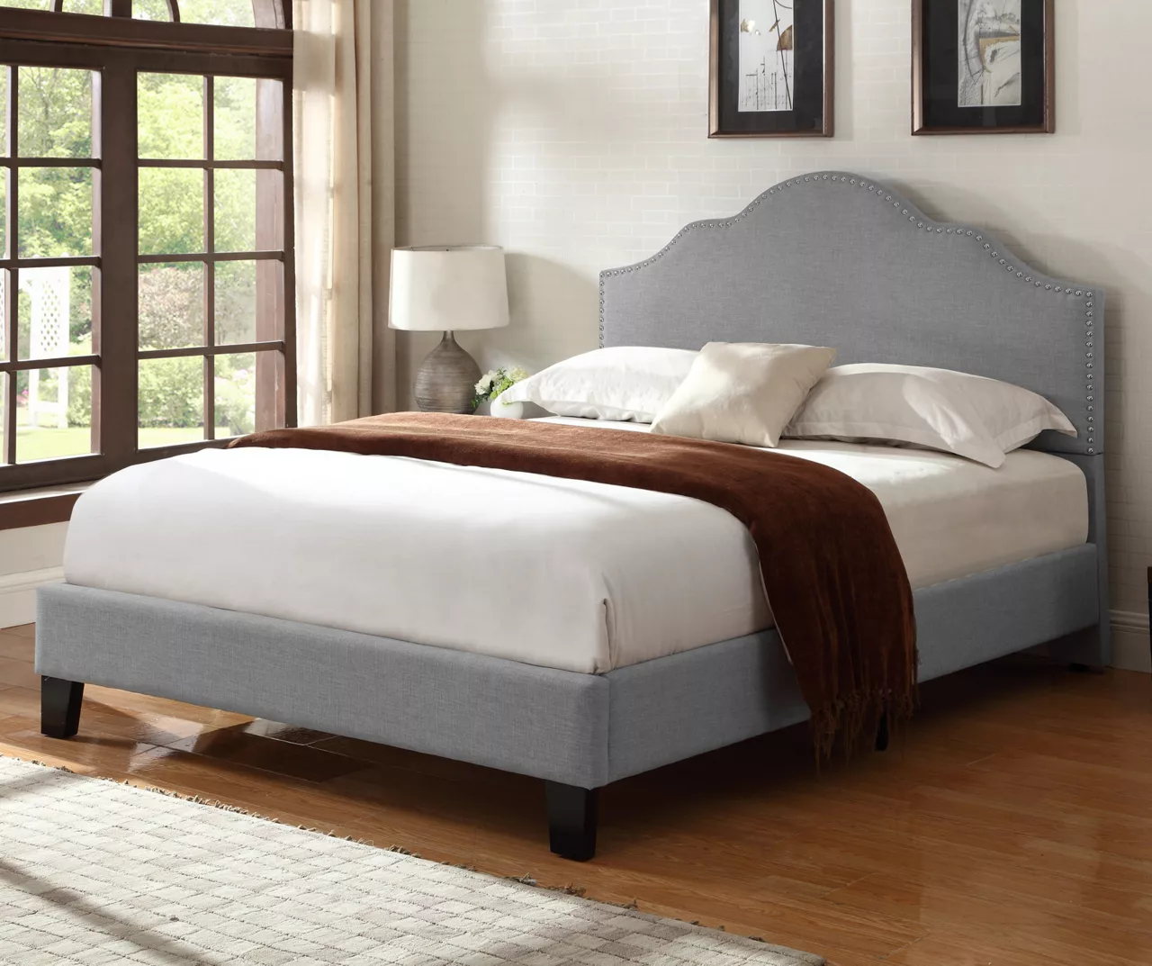 Lombard Light Gray Queen Upholstered Bed 7 Lombard Light Gray Queen Upholstered Bed - Image 7