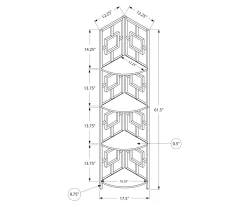 Black Square 4-Shelf Corner Bookcase -Chic Furniture Shop 810512905 3