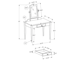 Pink Vanity Table With Mirror -Chic Furniture Shop 810512906 3