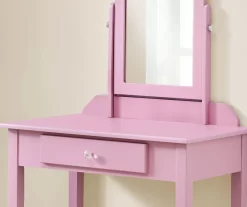 Pink Vanity Table With Mirror -Chic Furniture Shop 810512906 4