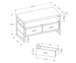 48" Dark Taupe 2-Drawer TV Stand -Chic Furniture Shop 810512921 3