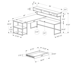 Dark Taupe & Black L-Shaped Corner Desk 7 Dark Taupe & Black L-Shaped Corner Desk -Chic Furniture Shop 810512936 3