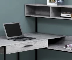 Monarch L-Shaped Corner Desk With Hutch 14 Monarch L-Shaped Corner Desk With Hutch -Chic Furniture Shop 810512937 4