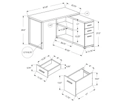 Gray Reversible L-Shaped Corner Desk -Chic Furniture Shop 810512938 3