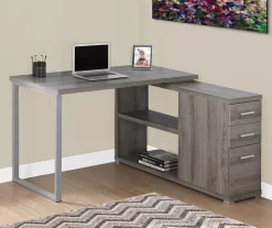 Dark Taupe Reversible L-Shaped Corner Desk -Chic Furniture Shop 810512939 1