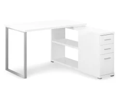 White Reversible L-Shaped Corner Desk