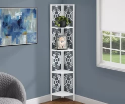 Monarch Geometric 4-Shelf Corner Bookcase 36 Monarch Geometric 4-Shelf Corner Bookcase -Chic Furniture Shop 810512945 1