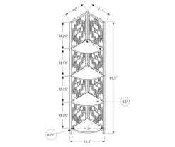 Monarch Geometric 4-Shelf Corner Bookcase 37 Monarch Geometric 4-Shelf Corner Bookcase -Chic Furniture Shop 810512945 3