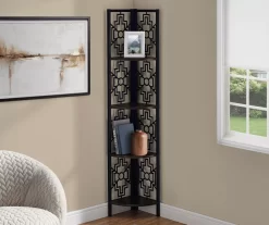 Monarch Geometric 4-Shelf Corner Bookcase 28 Monarch Geometric 4-Shelf Corner Bookcase -Chic Furniture Shop 810512946 1