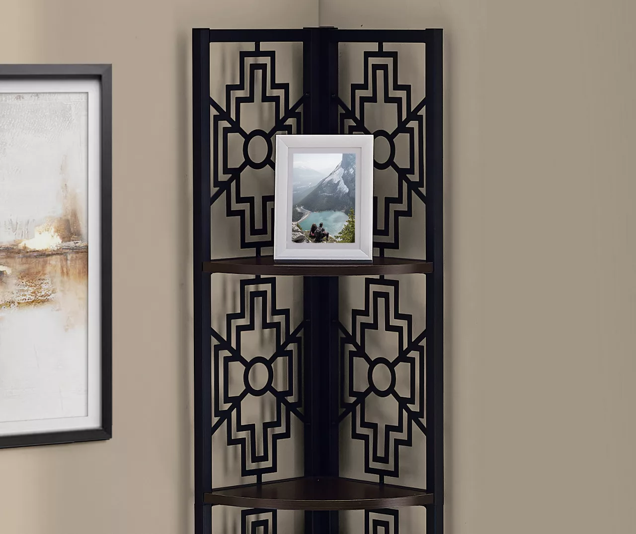 Monarch Geometric 4-Shelf Corner Bookcase 11 Monarch Geometric 4-Shelf Corner Bookcase - Image 11