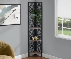 Monarch Geometric 4-Shelf Corner Bookcase 32 Monarch Geometric 4-Shelf Corner Bookcase -Chic Furniture Shop 810512947 1