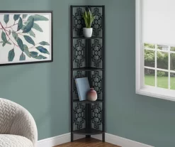 Monarch Geometric 4-Shelf Corner Bookcase 24 Monarch Geometric 4-Shelf Corner Bookcase -Chic Furniture Shop 810512948 1