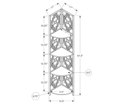 Monarch Geometric 4-Shelf Corner Bookcase 27 Monarch Geometric 4-Shelf Corner Bookcase -Chic Furniture Shop 810512948 3