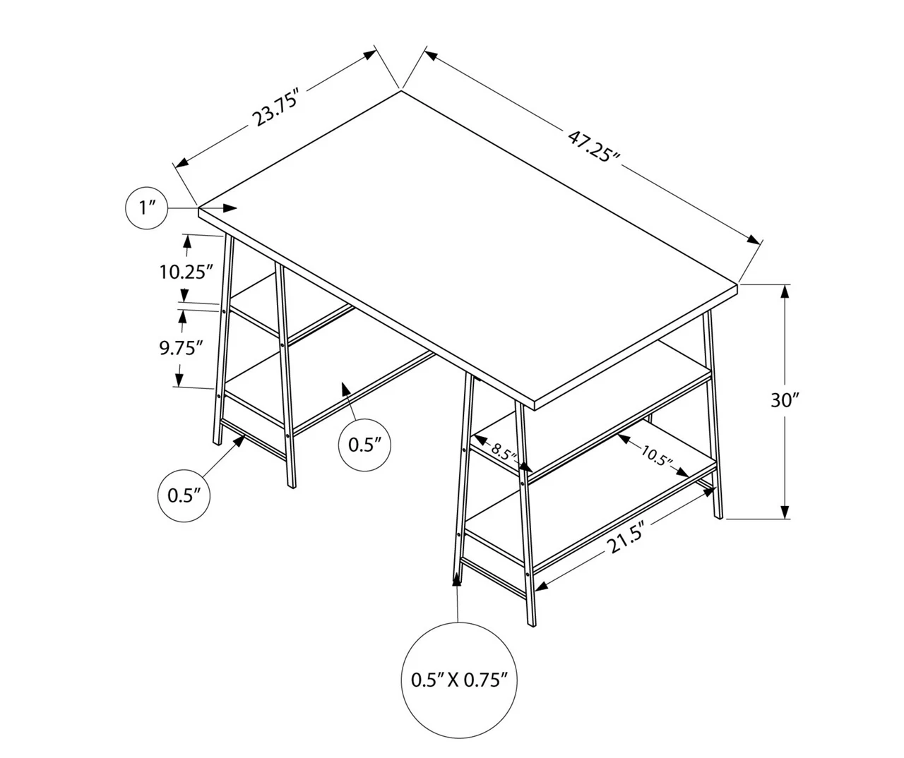 Monarch Sawhorse Office Desk 12 Monarch Sawhorse Office Desk - Image 12
