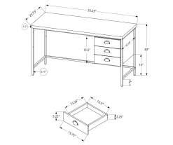 Monarch Reclaimed 3-Drawer Computer Desk 26 Monarch Reclaimed 3-Drawer Computer Desk -Chic Furniture Shop 810512955 3