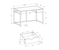 Monarch 42" Single Drawer Computer Desk -Chic Furniture Shop 810512974 11