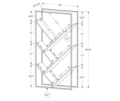 Brown 5-Shelf Slanted Bookcase -Chic Furniture Shop 810512985 3