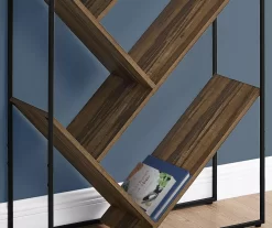 Brown 5-Shelf Slanted Bookcase -Chic Furniture Shop 810512985 4