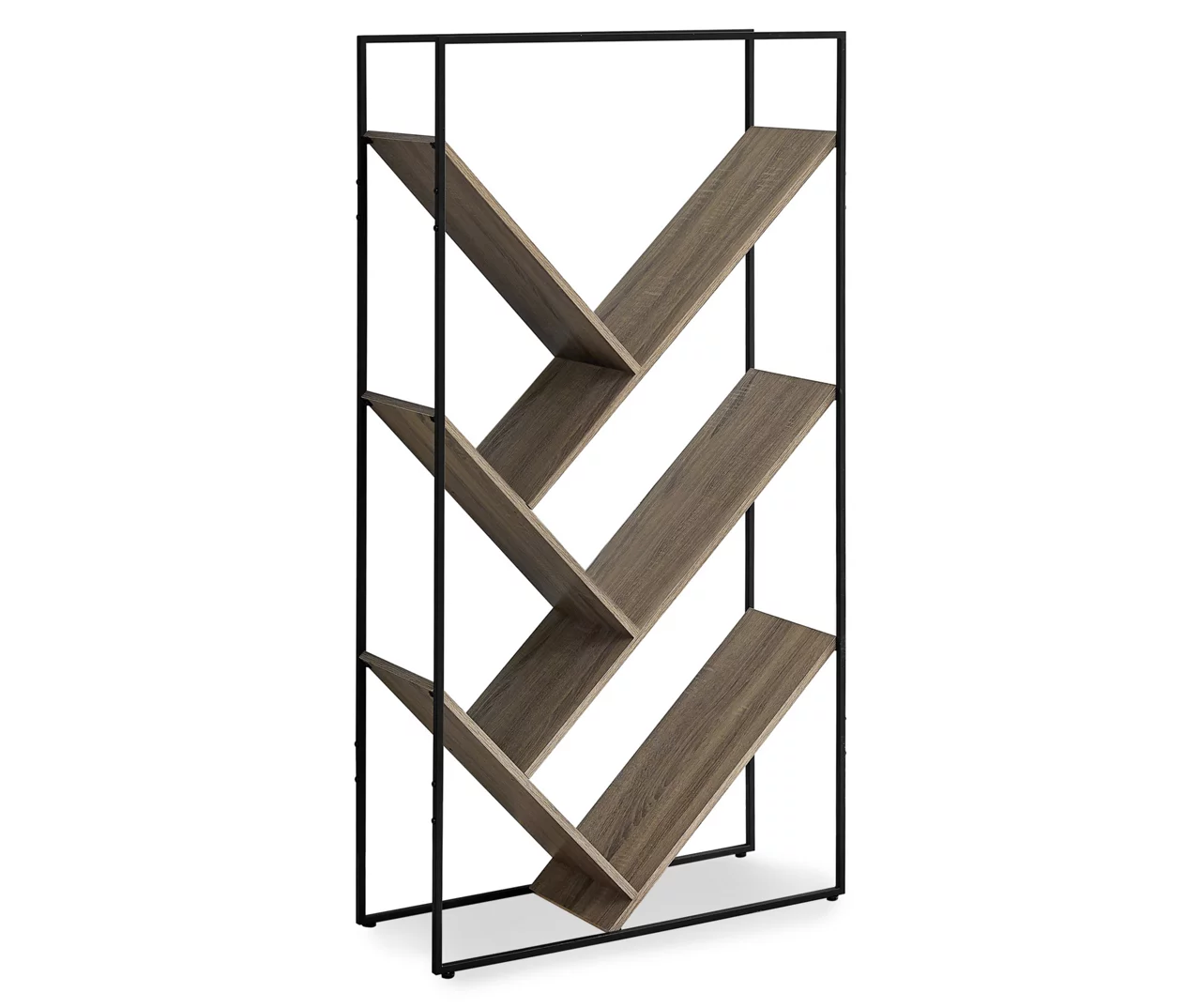 Dark Taupe 5-Shelf Slanted Bookcase