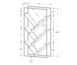 Dark Taupe 5-Shelf Slanted Bookcase -Chic Furniture Shop 810512986 3