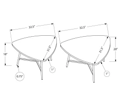 Taupe Reclaimed Triangular 2-Piece Nesting Table Set 9 Taupe Reclaimed Triangular 2-Piece Nesting Table Set -Chic Furniture Shop 810512994 3