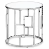 Silver Greek Key End Table