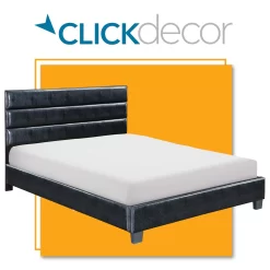 Black Hudson Queen Leather Upholstered Bed -Chic Furniture Shop 810513493