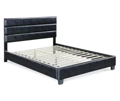 Black Hudson Queen Leather Upholstered Bed -Chic Furniture Shop 810513493 3