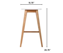25.59" Oak & White Abacus Wood Counter Stool -Chic Furniture Shop 810513499 3