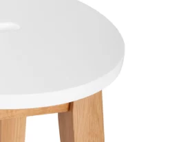 25.59" Oak & White Abacus Wood Counter Stool -Chic Furniture Shop 810513499 7