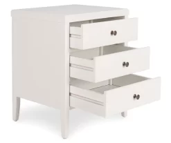 White Finley Wood 3-Drawer Nightstand -Chic Furniture Shop 810513520 3