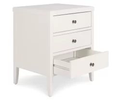 White Finley Wood 3-Drawer Nightstand -Chic Furniture Shop 810513520 5