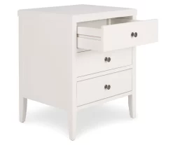 White Finley Wood 3-Drawer Nightstand -Chic Furniture Shop 810513520 6