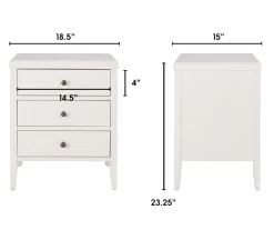 White Finley Wood 3-Drawer Nightstand -Chic Furniture Shop 810513520 7