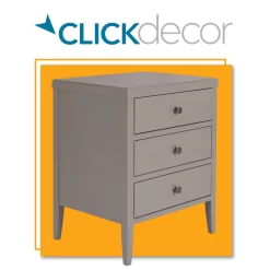 Gray Finley Wood 3-Drawer Nightstand -Chic Furniture Shop 810513522