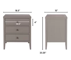 Gray Finley Wood 3-Drawer Nightstand -Chic Furniture Shop 810513522 7