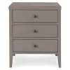 Gray Finley Wood 3-Drawer Nightstand
