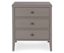 Gray Finley Wood 3-Drawer Nightstand