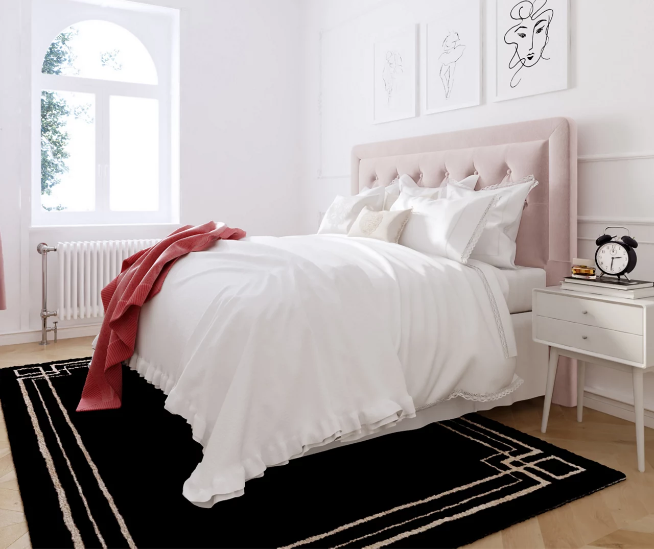 Mauve Amery Upholstered Queen Headboard 3 Mauve Amery Upholstered Queen Headboard - Image 3