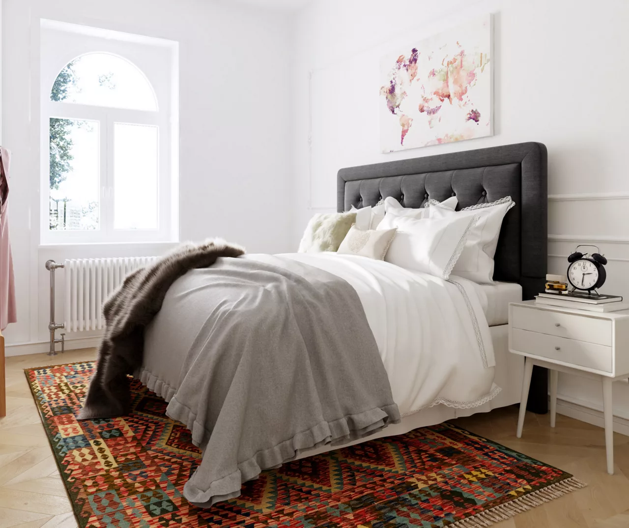 Charcoal Gray Amery Upholstered King Headboard 7 Charcoal Gray Amery Upholstered King Headboard - Image 7