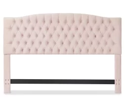 French Blush Pink Celeste Upholstered Queen Headboard -Chic Furniture Shop 810513529 6