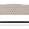 Beige Celeste Upholstered Linen King Headboard