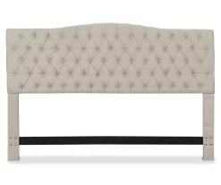 Beige Celeste Upholstered Linen King Headboard