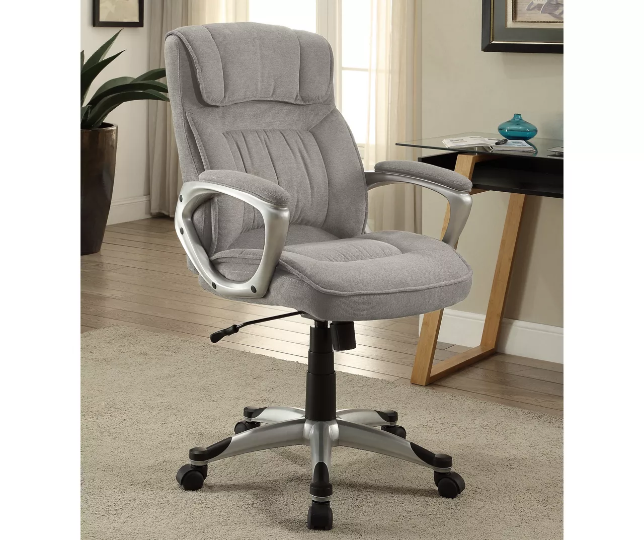 Glacial Gray Linen Executive Office Chair 6 Glacial Gray Linen Executive Office Chair - Image 6