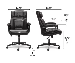Hannah Black Bonded Leather Office Chair 39 Hannah Black Bonded Leather Office Chair -Chic Furniture Shop 810513552 3
